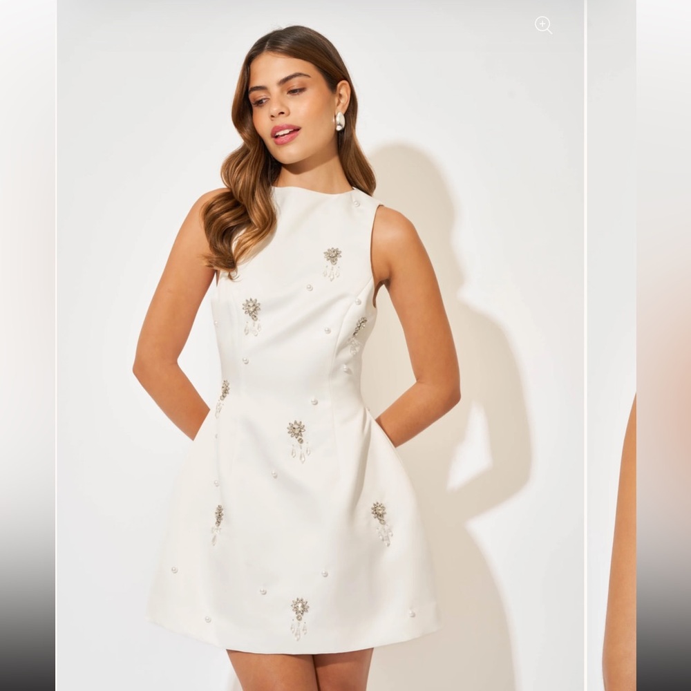 Odd Muse Satin Crvstal Mini Dress